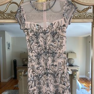 Blush/cream beaded dress! Wore once !!